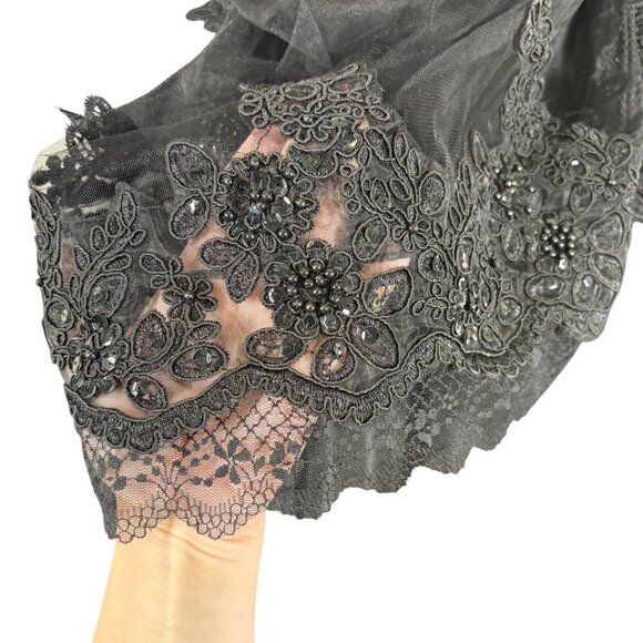 Punk Rave Black Lace Full Steampunk Goth Long Corset Skirt Women's Size Large - Picture 8 of 12